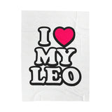 I LOVE MY LEO VELVETEEN PLUSH BLANKET