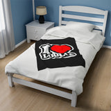 I LOVE LIBRAS VELVETEEN PLUSH BLANKET