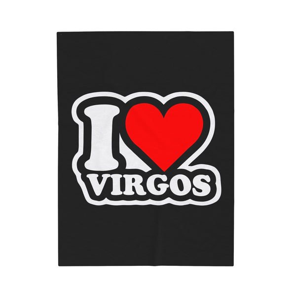 I LOVE VIRGOS VELVETEEN PLUSH BLANKET