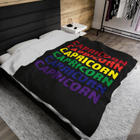 CAPRICORN RAINBOW VELVETEEN PLUSH BLANKET