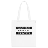 WARNING PISCES TOTE BAG