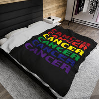 CANCER RAINBOW VELVETEEN PLUSH BLANKET