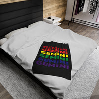 GEMINI RAINBOW VELVETEEN PLUSH BLANKET