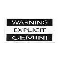 WARNING GEMINI BEACH TOWEL