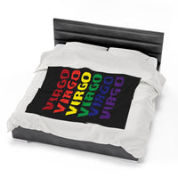 VIRGO RAINBOW VELVETEEN PLUSH BLANKET