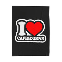 I LOVE CAPRICORNS VELVETEEN PLUSH BLANKET