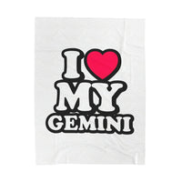 I LOVE MY GEMINI VELVETEEN PLUSH BLANKET