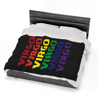 VIRGO RAINBOW VELVETEEN PLUSH BLANKET