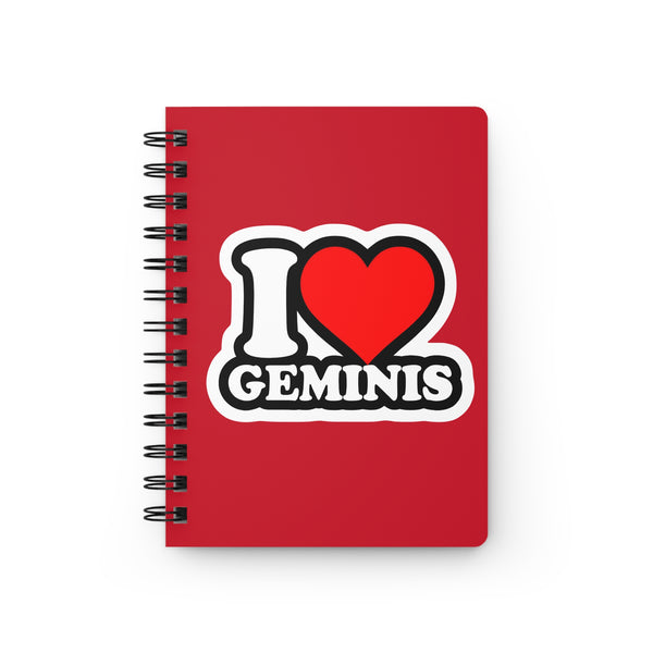 I LOVE GEMINI SPIRAL BOUND JOURNAL