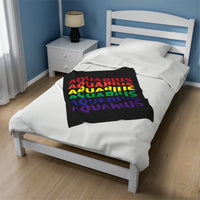 AQUARIUS RAINBOW VELVETEEN PLUSH BLANKET