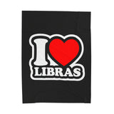 I LOVE LIBRAS VELVETEEN PLUSH BLANKET