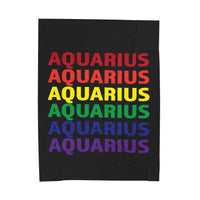 AQUARIUS RAINBOW VELVETEEN PLUSH BLANKET