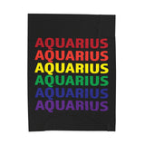 AQUARIUS RAINBOW VELVETEEN PLUSH BLANKET