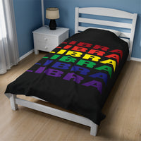 LIBRA RAINBOW VELVETEEN PLUSH BLANKET