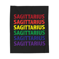 SAGITTARIUS RAINBOW VELVETEEN PLUSH BLANKET