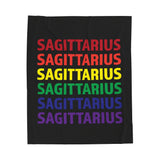 SAGITTARIUS RAINBOW VELVETEEN PLUSH BLANKET