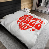 HAPPY VIRGO DAY VELVETEEN PLUSH BLANKET