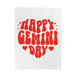 HAPPY GEMINI DAY VELVETEEN PLUSH BLANKET