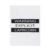 WARNING CAPRICORN VELVETEEN PLUSH BLANKET