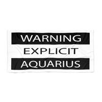 WARNING AQUARIUS BEACH TOWEL