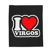 I LOVE VIRGOS VELVETEEN PLUSH BLANKET