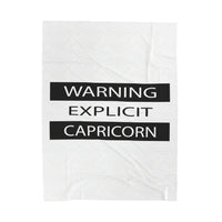 WARNING CAPRICORN VELVETEEN PLUSH BLANKET