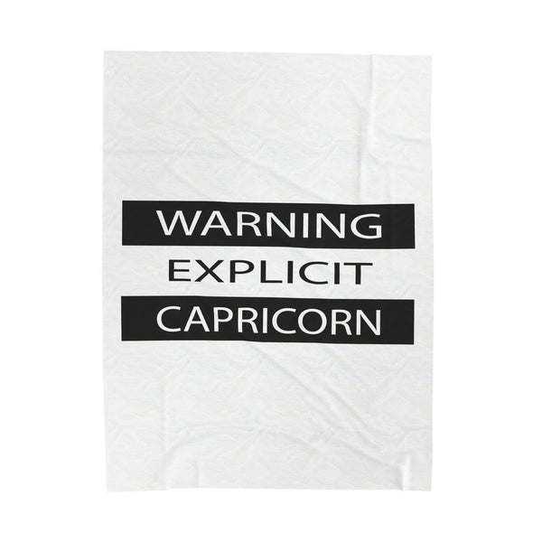 WARNING CAPRICORN VELVETEEN PLUSH BLANKET