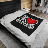 I LOVE ARIES VELVETEEN PLUSH BLANKET