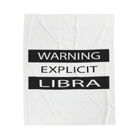 WARNING LIBRA VELVETEEN PLUSH BLANKET