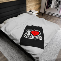 I LOVE GEMINIS VELVETEEN PLUSH BLANKET