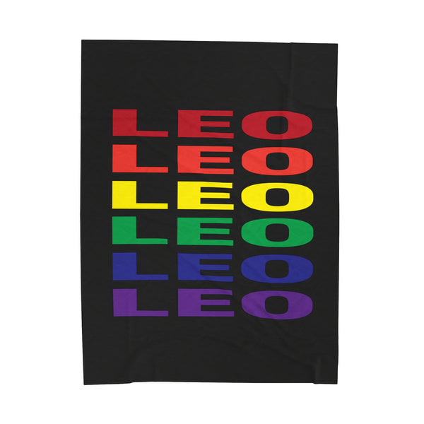 LEO RAINBOW VELVETEEN PLUSH BLANKET