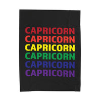 CAPRICORN RAINBOW VELVETEEN PLUSH BLANKET