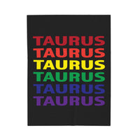 TAURUS RAINBOW VELVETEEN PLUSH BLANKET