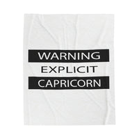 WARNING CAPRICORN VELVETEEN PLUSH BLANKET