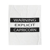 WARNING CAPRICORN VELVETEEN PLUSH BLANKET