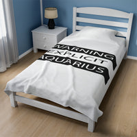 WARNING AQUARIUS VELVETEEN PLUSH BLANKET