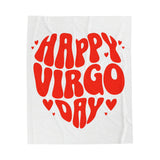 HAPPY VIRGO DAY VELVETEEN PLUSH BLANKET