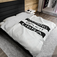 WARNING LIBRA VELVETEEN PLUSH BLANKET