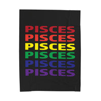 PISCES RAINBOW VELVETEEN PLUSH BLANKET