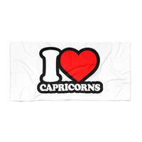 I LOVE CAPRICORNS BEACH TOWEL