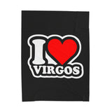 I LOVE VIRGOS VELVETEEN PLUSH BLANKET