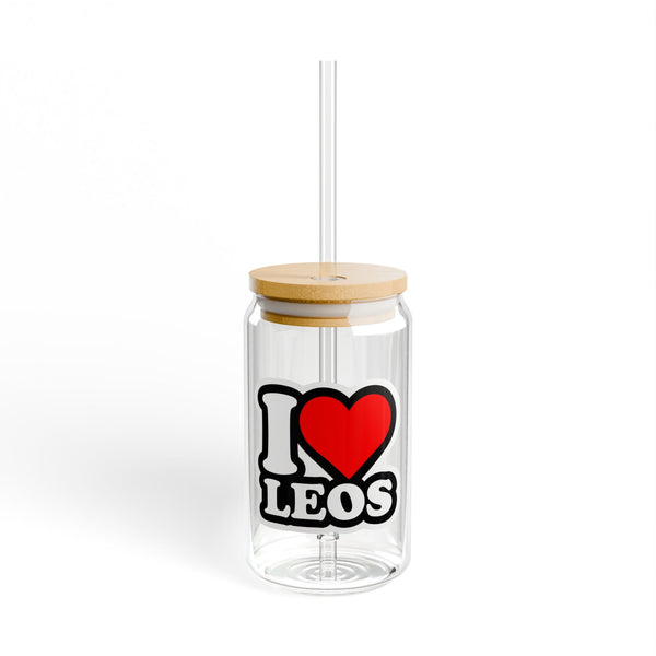 I LOVE LEOS SIPPER GLASS