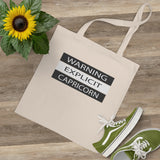 WARNING CAPRICORN TOTE BAG