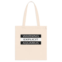 WARNING AQUARIUS TOTE BAG