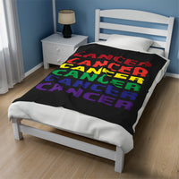 CANCER RAINBOW VELVETEEN PLUSH BLANKET