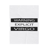 WARNING VIRGO VELVETEEN PLUSH BLANKET