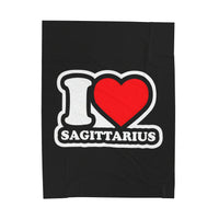 I LOVE SAGITTARIUS VELVETEEN PLUSH BLANKET