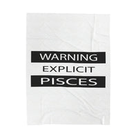 WARNING PISCES VELVETEEN PLUSH BLANKET