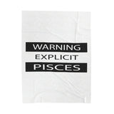 WARNING PISCES VELVETEEN PLUSH BLANKET