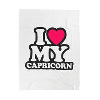 I LOVE MY CAPRICORN VELVETEEN PLUSH BLANKET